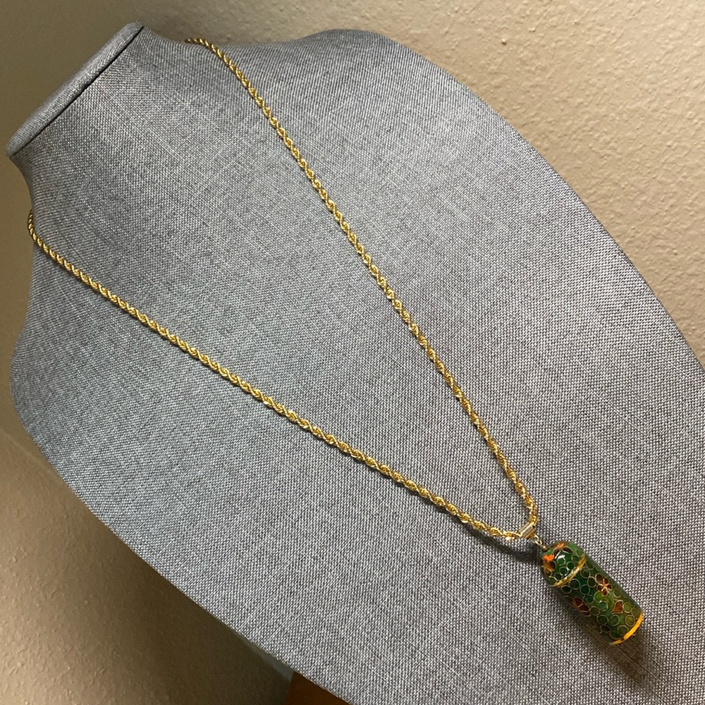 Napier Perfume Pendant/Gold-Plated Twist Necklace